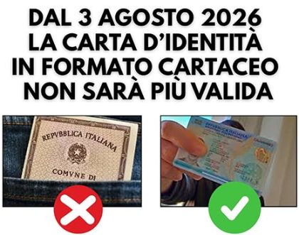 Stop alla Carta d'Identità cartacea – Non saranno più valide dal 3 agosto 2026