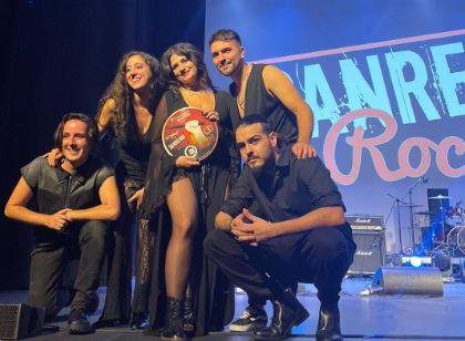 Samuele Mangiaratti e i Metiria sul palco del San Marino Song Contest