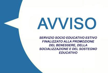 Distretto Socio Sanitario D20 – Avviso Servizio Socio Educativo Estivo
